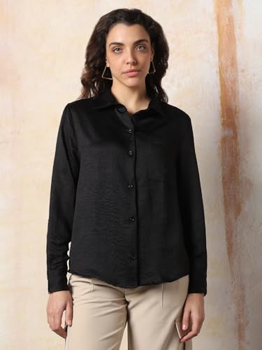 High Star Women Boxy Spread Collar Long Sleeves Solid Shirts 43 - Image 7