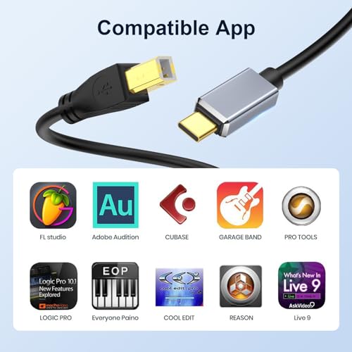 MeloAudio USB C MIDI Cable