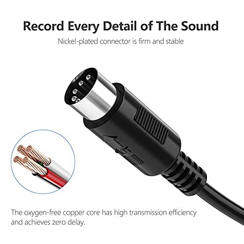 2-Pack 5-Pin DIN MIDI Cable