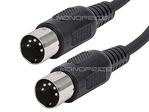 Monoprice MIDI Cable with 5 Pin DIN Plugs, 10-Feet, Black (108533) - Image 2