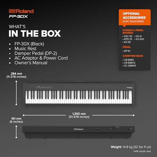 Roland FP-30X Digital Piano, Black - Image 7