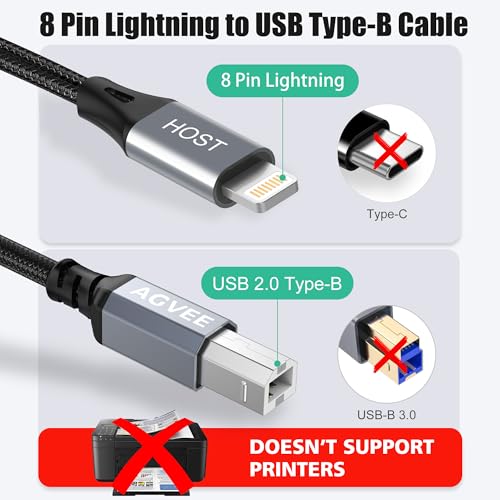 AGVEE 5ft Lightning OTG MIDI