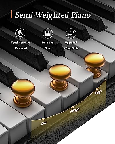 Portable Piano Keyboard, Semi-Weighted Folding