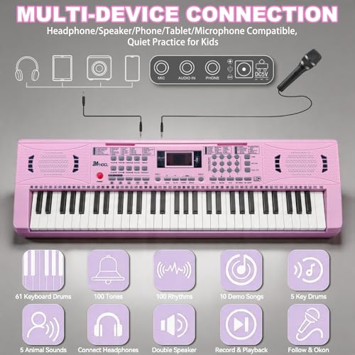 Electric Piano Keyboard, 61 Keys