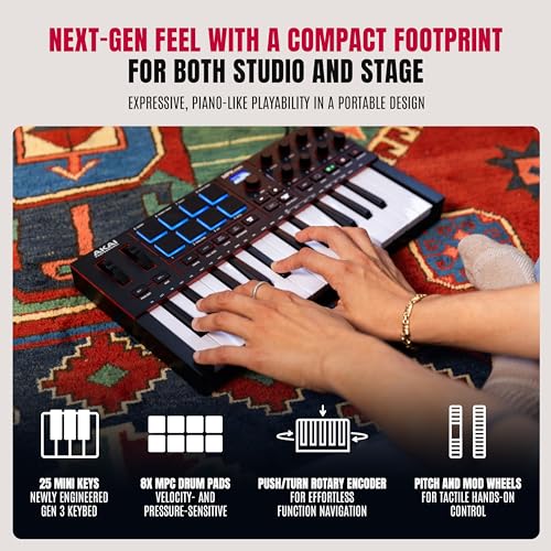 Akai MPK MINI MK4 Compact Midi Keyboard and Pad MIDI Controller Black - Image 3