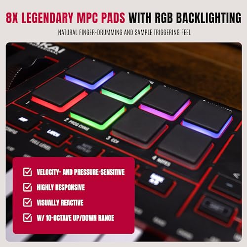 Akai MPK MINI MK4 Compact Midi Keyboard and Pad MIDI Controller Black - Image 6