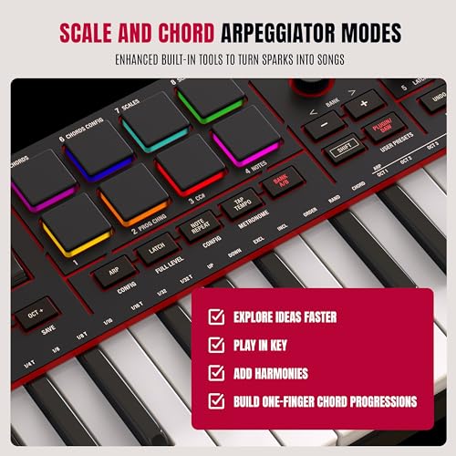 Akai MPK MINI MK4 Compact Midi Keyboard and Pad MIDI Controller Black - Image 7