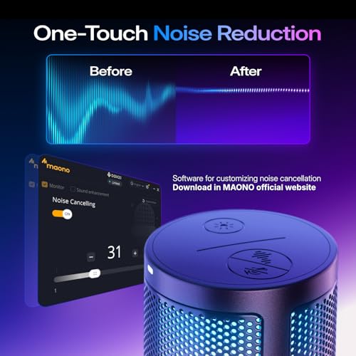 MAONO Gaming USB Microphone, Noise
