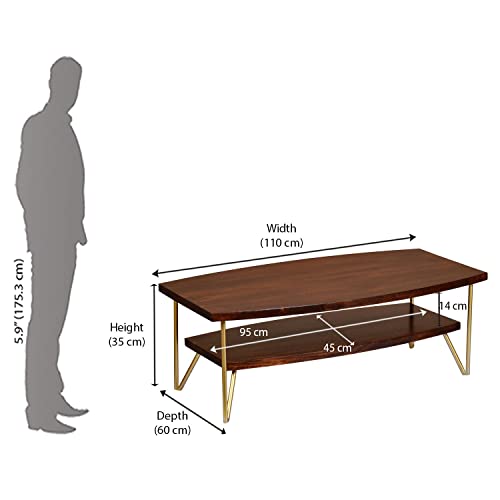 Nilkamal Alexis Solid Wood Center Table (Red Walnut) - Image 2