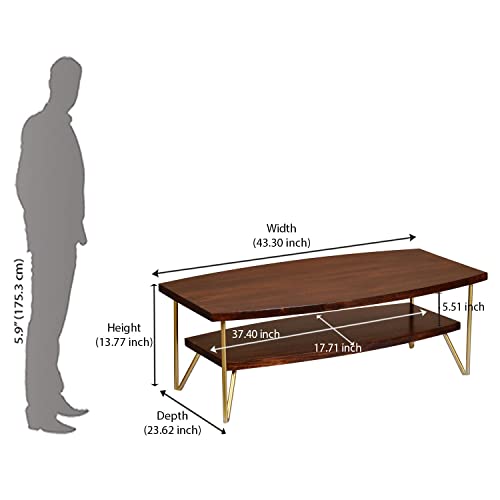 Nilkamal Alexis Solid Wood Center Table (Red Walnut) - Image 6