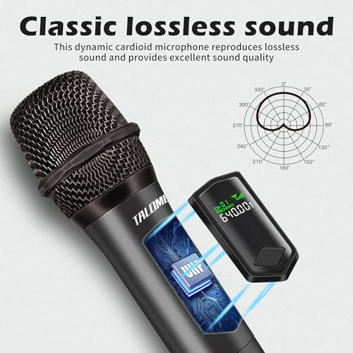 talomen Wireless Microphones, Rechargeable Dual