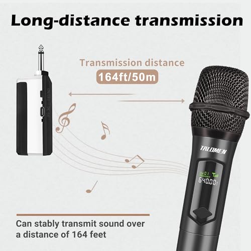 talomen Wireless Microphones, Rechargeable Dual