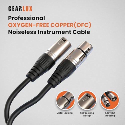 Gearlux XLR Microphone Cable, 25 Foot - 2 Pack-Black - Image 2