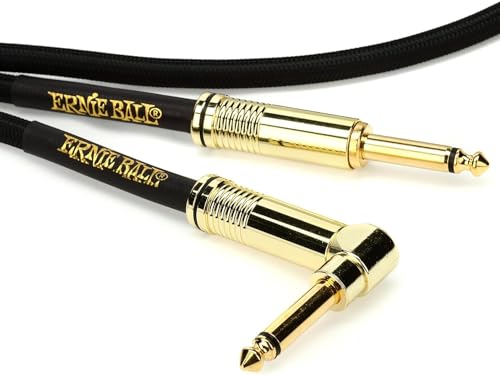Ernieball10' Braided Straight/Angle Instrument Cable - Black - Image 3