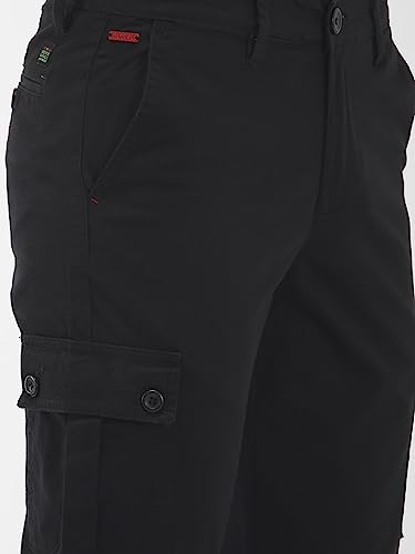 The Indian Garage Co Men Slim Fit Solid Mid-Rise Cuffed Cargos - Image 4