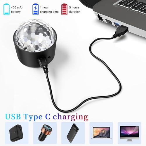 Mini Disco Ball Light,Rechargeable Party