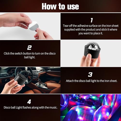 Mini Disco Ball Light,Rechargeable Party
