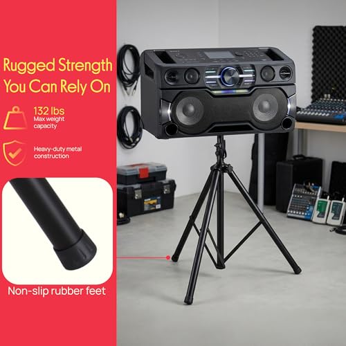 PylePro PSTND2 Tripod Speaker Stand, Grey - Image 5