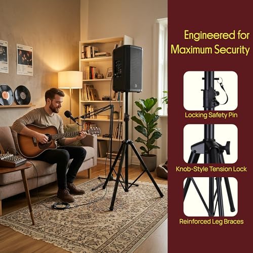 PylePro PSTND2 Tripod Speaker Stand, Grey - Image 7