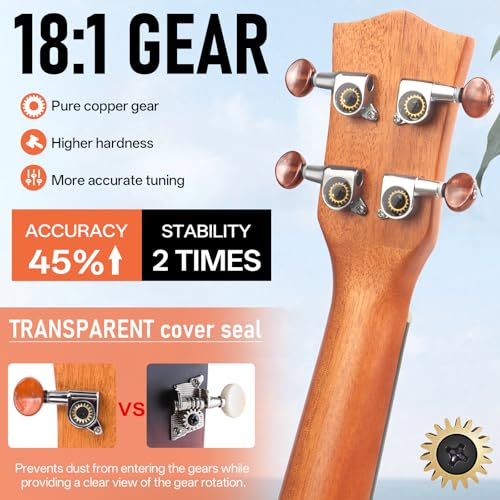 Kmise Ukulele Soprano Beginner Mahogany