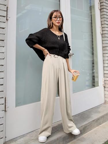 KOTTY Women's Straight Fit Mid Rise Cotton Blend Solid Trousers - Image 5