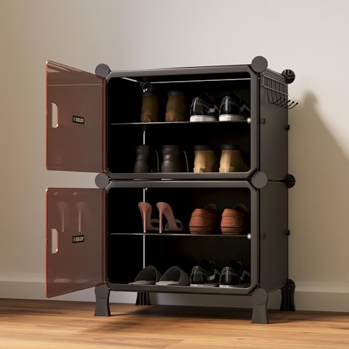 BOXJOY 4 Shelf Black Shoe