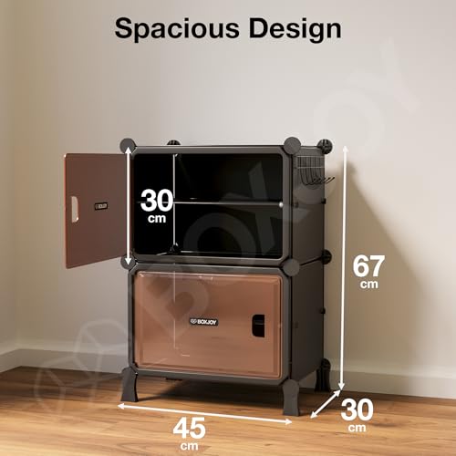 BOXJOY 4 Shelf Black Shoe