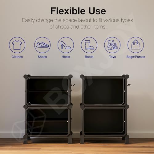 BOXJOY 4 Shelf Black Shoe