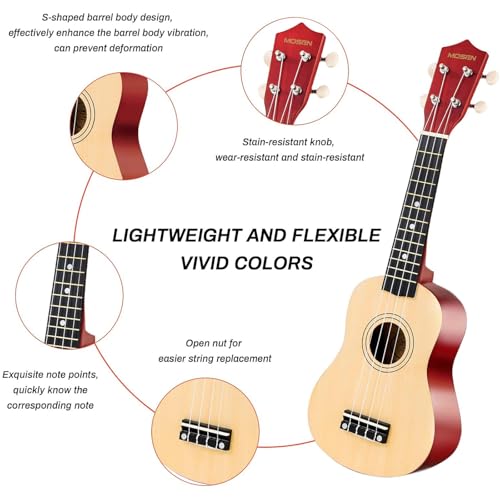 MOSEN Ukulele Beginner 21 Inch All in One Kit (Natural Wood) - Image 3