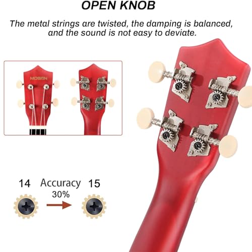 MOSEN Ukulele Beginner 21 Inch All in One Kit (Natural Wood) - Image 4