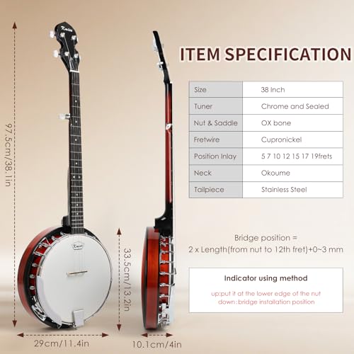 Kmise 5 string banjo - Image 5
