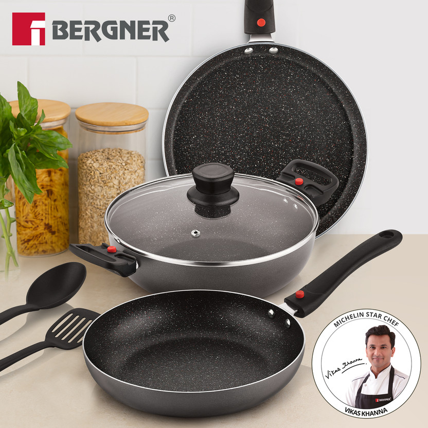 BERGNER Sherry Plus 5-Layer Non-Stick Cookware Set 6 Pcs with Det...more