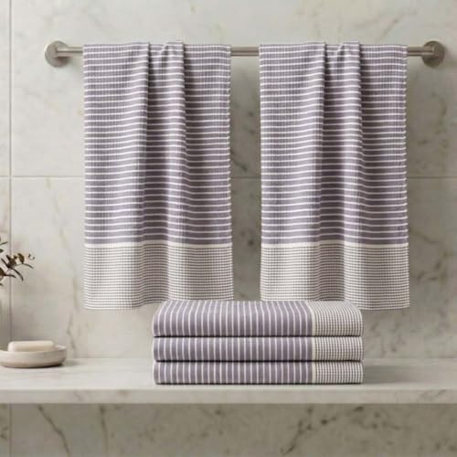 Athom Living Woven Light Weight Bath Towels 150L x 75W Pack of 5