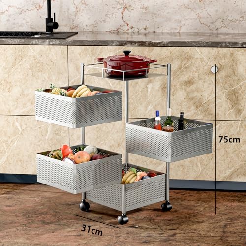 TEX-RO Kitchen Trolley with Wheels