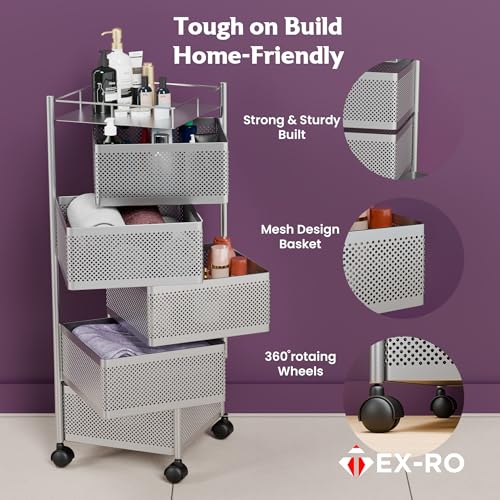 TEX-RO Kitchen Trolley with Wheels