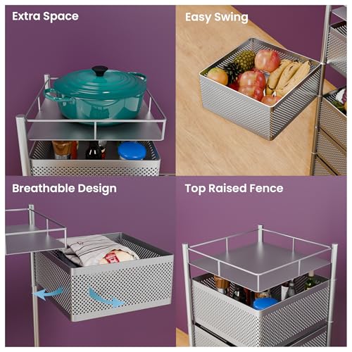 TEX-RO Kitchen Trolley with Wheels