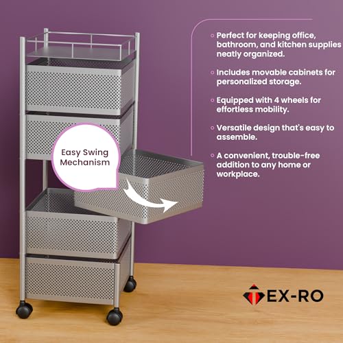 TEX-RO Kitchen Trolley with Wheels