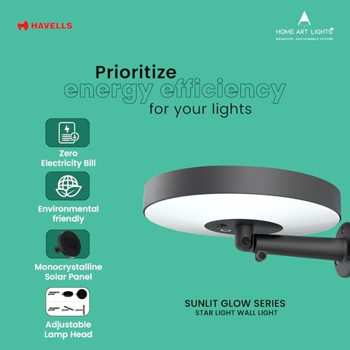 Havells Solar Wall Light (LED Starlight 1.5W IP54 Solar WALL Light) - Image 3