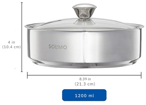 Solimo Stainless Steel Insulated Solid Roti Server, 1.2 L, Silver - Image 4