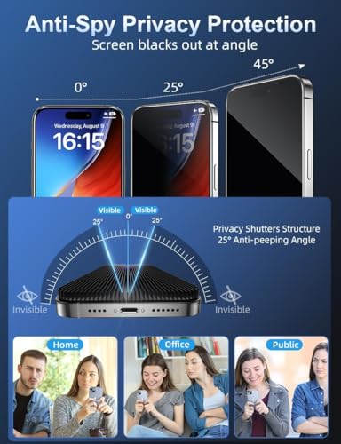 OpenTech® Military-Grade Privacy Tempered Glass