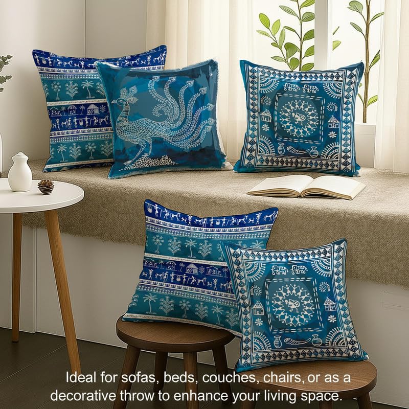 STITCHNEST Indigo Tribal Warli Art