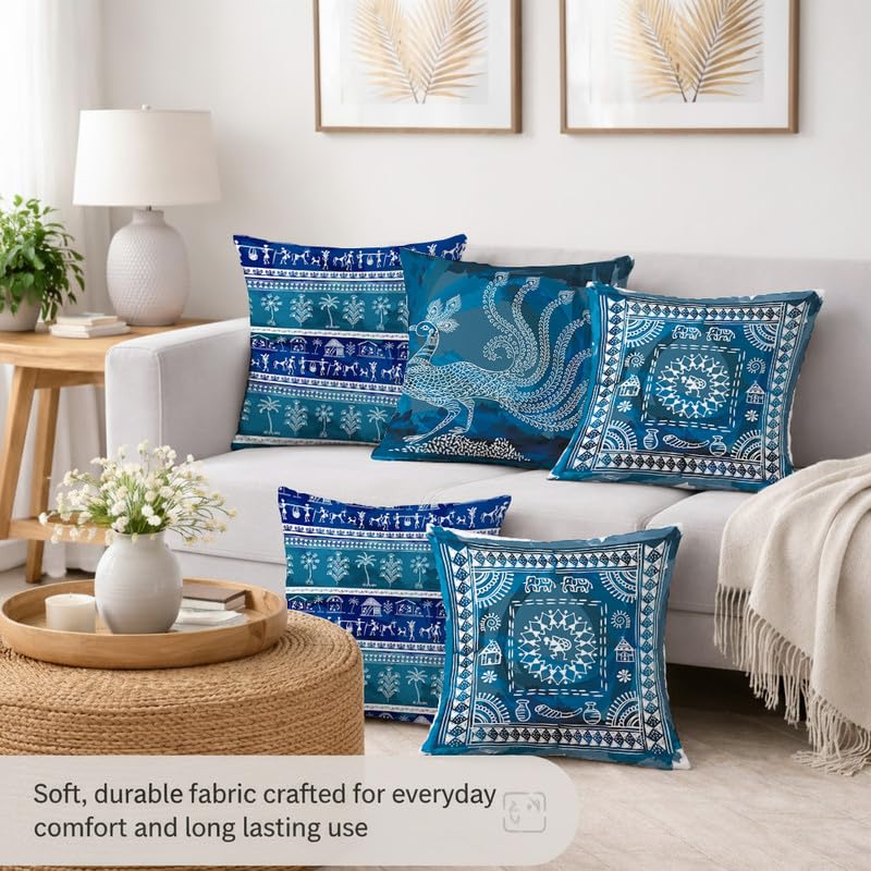 STITCHNEST Indigo Tribal Warli Art