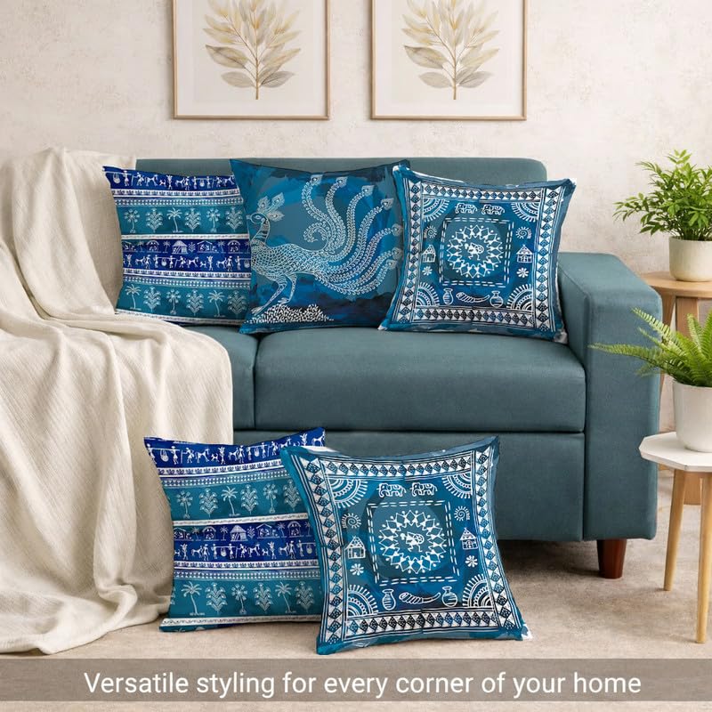 STITCHNEST Indigo Tribal Warli Art