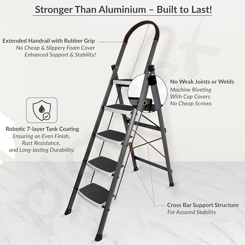 Plantex Steel 5 Step Ladder