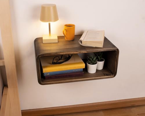UHUD CRAFTS Floating Wooden Bedside