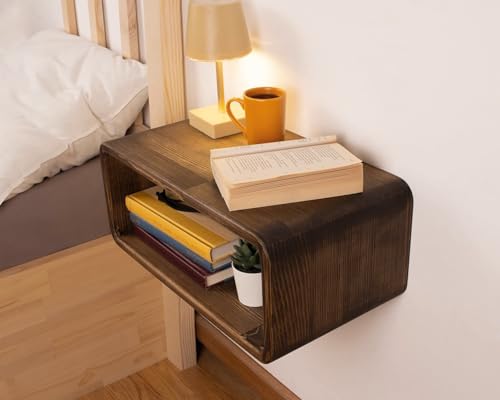 UHUD CRAFTS Floating Wooden Bedside