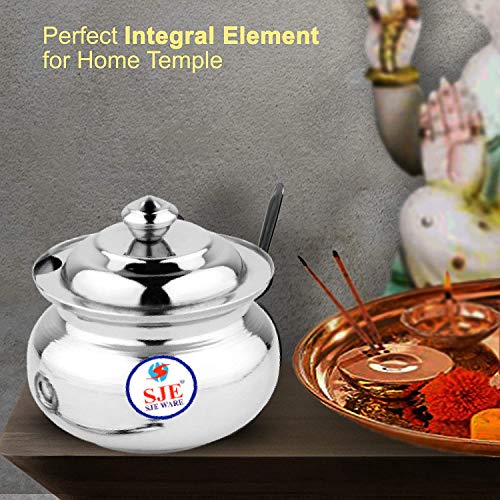 Sjeware Stainless Steel Ghee Pot Ghee/Oil Container- Silver - Image 4