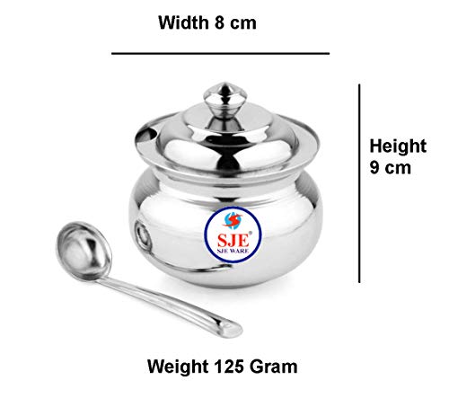 Sjeware Stainless Steel Ghee Pot Ghee/Oil Container- Silver - Image 6