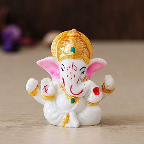 eCraftIndia White Resin Lord Ganesha
