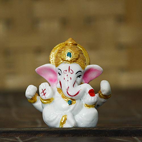 eCraftIndia White Resin Lord Ganesha